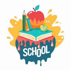 illustration of a background Back to School T-Shirt Design