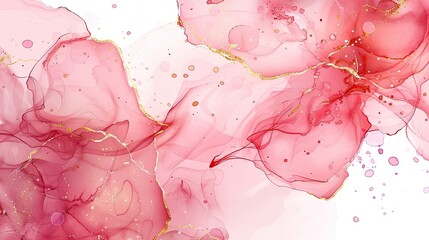 Delicate splashes of rose and gold intertwine