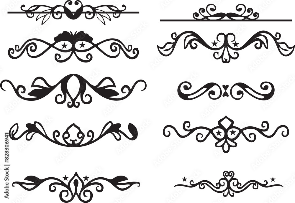 Wall mural new decorative borders set in vintage style. suitable for designing such as manuscript and certifica - Wall murals