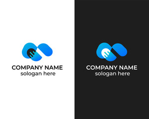 Modern M technology logo design template vector design for company