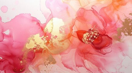 Delicate splashes of rose and gold intertwine