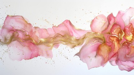 Delicate splashes of rose and gold intertwine