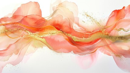 Delicate splashes of rose and gold intertwine