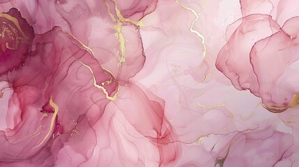 Delicate splashes of rose and gold intertwine