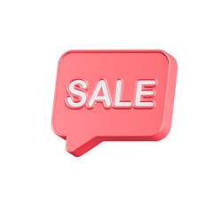 sale text bubble promotion marketing 3d icon