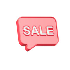 sale text bubble promotion marketing 3d icon