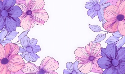 beautiful purple pink pastel flower background,, Generative AI
