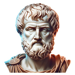 Realistic sculpture of aristotle.