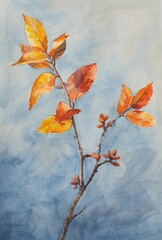 "Vivid Autumn Artwork: A Tree in Blossom"