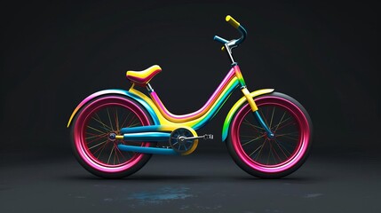 Fototapeta premium 150 model of a colorful stationary bike icon, glossy and vibrant illustration