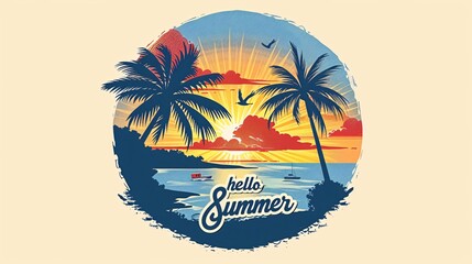 hello summer text poster 