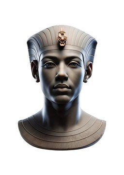 Ancient egyptian pharaoh sculpture, isolated on transparent background , PNG file.