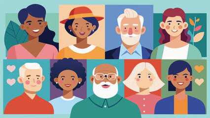 A montage of photos showing different ethnicities and cultures accompanied by the words Aging Gracefully knows no bounds join us for our seminar and celebrate diversity in aging.. Vector illustration