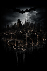 batman the dark knight rises over the city of gotham