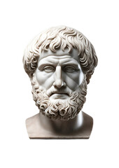 Realistic sculpture of aristotle.