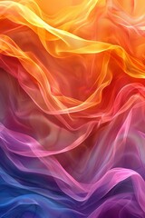 Obraz premium Flowing Hues: Waves of Vibrant and Ethereal Silk