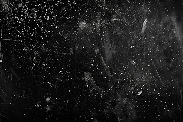 Obraz premium Dust scratches background. Distressed film layer. White noise on black copy space