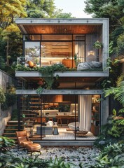 A Modern Home in the Forest