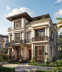 Modern Villa with Courtyard and Garden