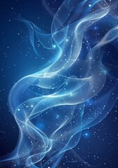 Deep Blue Nebula Galaxy Background