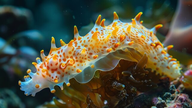 Sea cucumber Holothuria tubulosa Also known as cotton spinner. Generative AI Tecnology