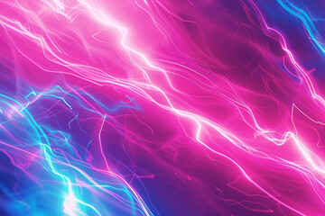 Futuristic atmosphere in electrifying gradient dynamic lines, neon pink and blue.