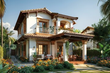 Fototapeta premium Modern Spanish Style Home