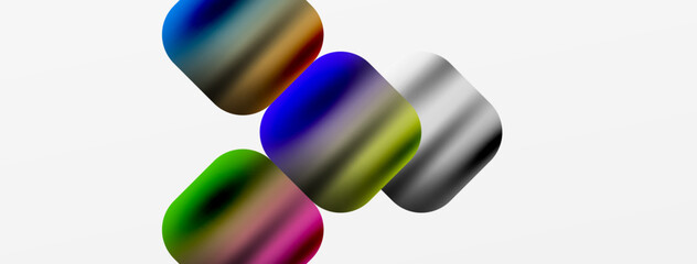 Metallic fluid color with geometric abstract shapes. Vector Illustration For Wallpaper, Banner, Background, Card, Book Illustration, landing page