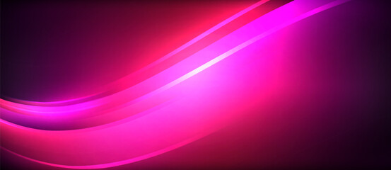 Neon glowing circle rays, light round lines in the dark, planet style neon wave lines. Energetic electric concept design for wallpaper, banner, background