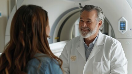 Obraz premium Expert doctors use state-of-the-art technology to carry out thorough medical screenings. and provide comprehensive consultation to ensure the best outcomes for her patients.