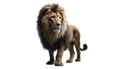 Lion standing , isolated on transparent background , PNG file.