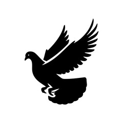 Obraz premium Vector silhouette of bird flying. Freedom concept. simple design