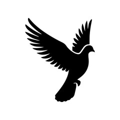 Vector silhouette of bird flying. Freedom concept. simple design