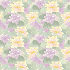Floral variety color, form natural, seamless fabric pattern.