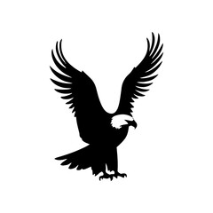 Obraz premium Vector silhouette of bird flying. Freedom concept. simple design