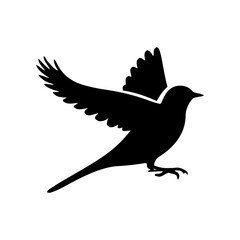 Obraz premium Vector silhouette of bird flying. Freedom concept. simple design