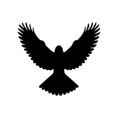 Obraz premium Vector silhouette of bird flying. Freedom concept. simple design