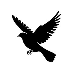 Obraz premium Vector silhouette of bird flying. Freedom concept. simple design