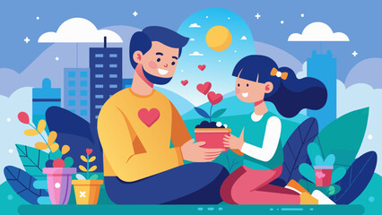 Fototapeta premium A whimsical vector of a person spending quality time with a loved one, fostering connection.