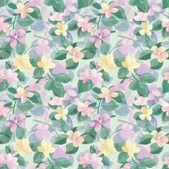 Floral variety color, form natural, seamless fabric pattern.