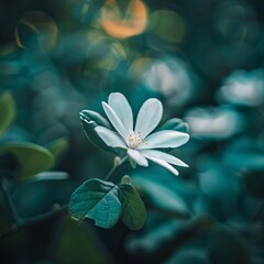 "Blurred Flower in Full Bloom, Nestled Amongst Greenery"