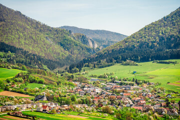 Slovakia landscape ruin of castle of Povazsky castle, near povazska bystrica in Slovakia