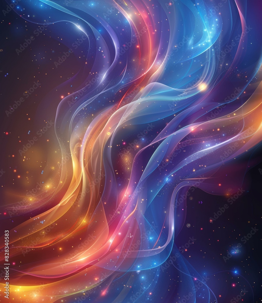 Wall mural Colorful abstract glowing futuristic wavy background