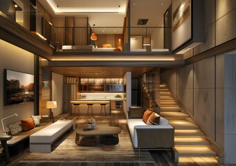 Contemporary Duplex Apartment with Modern Interior Design