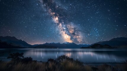 The milky way over the swiss alps