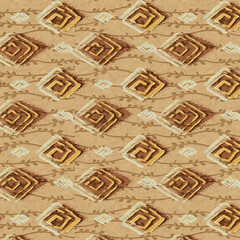 Seamless brush stroke and stripes allover pattern, watercolor effect grunge background texture 