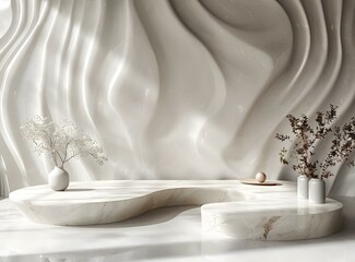 Marble Textured Geometric Shapes Podium