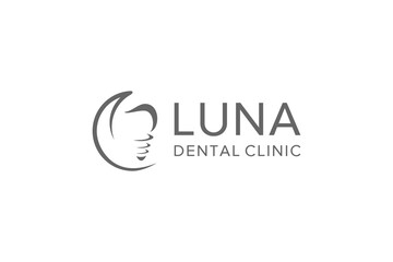 Luna Dental Abstract Logo Design Inspiration. Suitable for use as a Dental Care Clinic Logo.