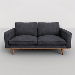 Obraz premium Modern Blue Couch with Wooden Frame