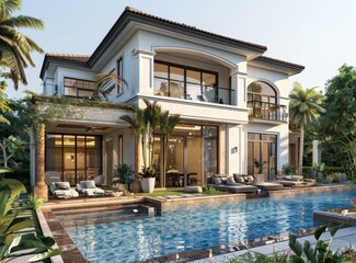 Fototapeta premium Spanish Style Luxury Villa